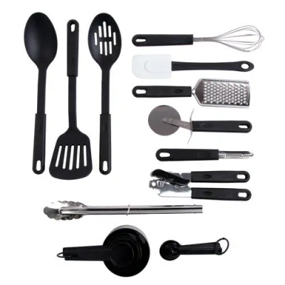 Gibson Home Total Kitchen 20-piece Tool/gadget Prep N' Serve Combo Set In Black