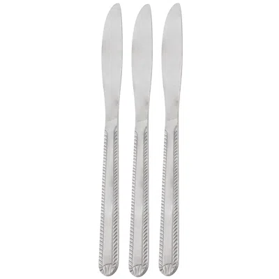 Gibson Home Tustin 3 Piece Stainless Steel Dinner Knife Flatware Set In Silver