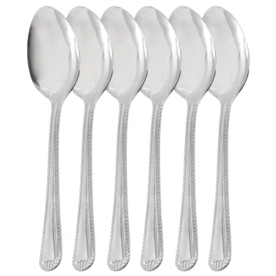 Gibson Home Tustin 6 Piece Stainless Steel Dinner Spoon Flatware Set In Silver