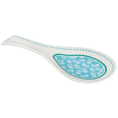 GIBSON HOME VILLAGE VINES FINE CERAMIC SPOON REST IN BLUE