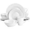 Gibson Home White Cloud Fine Ceramic 16 Piece Dinnerware Set In White