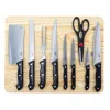 Gibson Home Wildcraft 10 Piece Cutlery Set With Wooden Cutting Board In Black