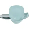 Gibson Home Zen Buffetware 8 Piece Fine Ceramic Dinnerware Set In Blue