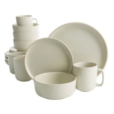 Gibson Home Zuma 16-piece Matte Stoneware Dinnerware Set In Green