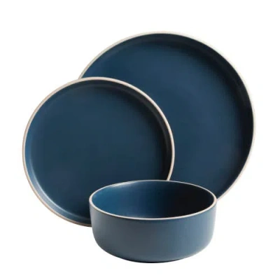 Gibson Home Zuma 18 Piece Dinnerware Set In Blue