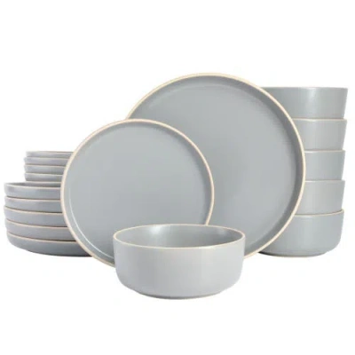 Gibson Home Zuma 18 Piece Dinnerware Set In Gray