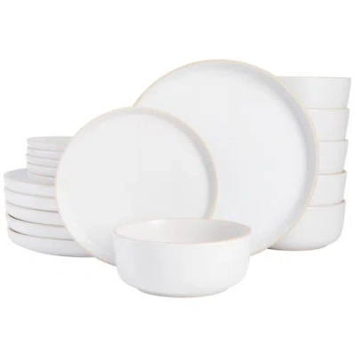 Gibson Home Zuma 18 Piece Dinnerware Set In White