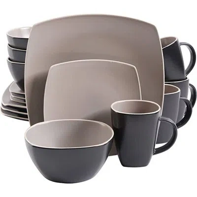 Gibson Ivy Bronx  Stoneware Dinnerware - Service For 4 In Taupe,black