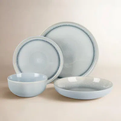 Gibson Juno Moon 16 Piece Dinnerware Set Service For 4 In Blue