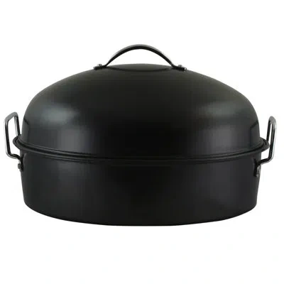 Gibson Kenmar 16 In. Carbon Steel Roasting Pan In Black