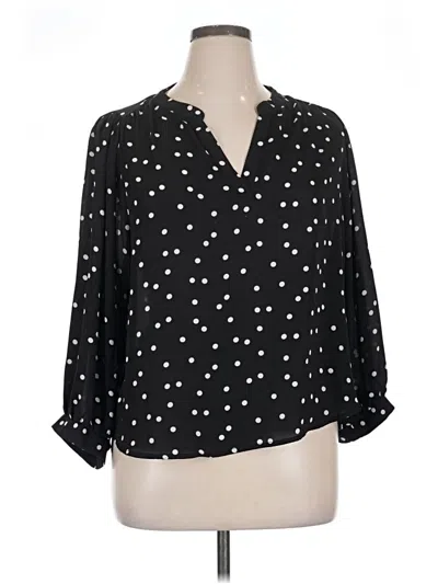 Pre-owned Gibson Latimer 3/4 Sleeve Blouse In Black