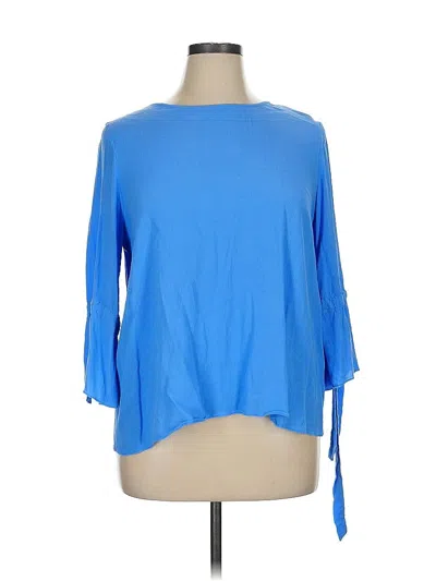 Pre-owned Gibson Latimer 3/4 Sleeve Blouse In Blue