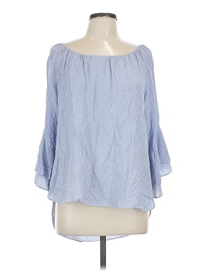 Pre-owned Gibson Latimer 3/4 Sleeve Blouse In Blue