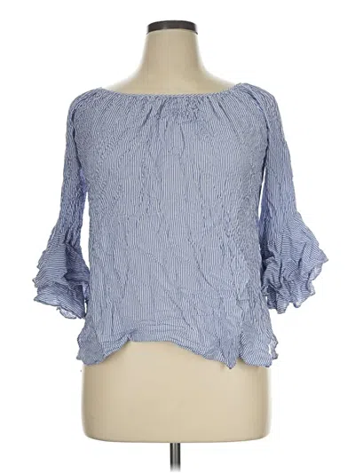 Pre-owned Gibson Latimer 3/4 Sleeve Blouse In Blue