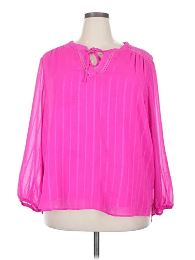 Pre-owned Gibson Latimer 3/4 Sleeve Blouse In Pink