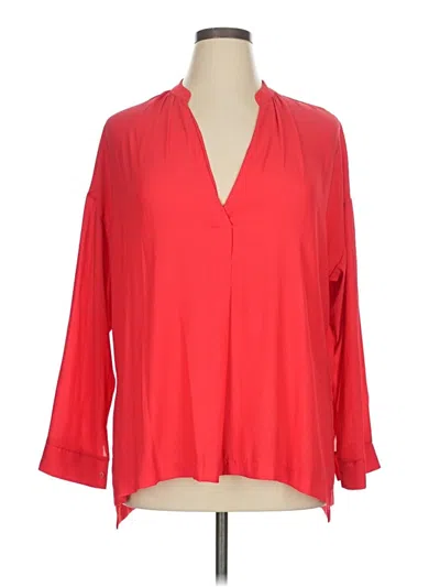 Pre-owned Gibson Latimer 3/4 Sleeve Blouse In Red