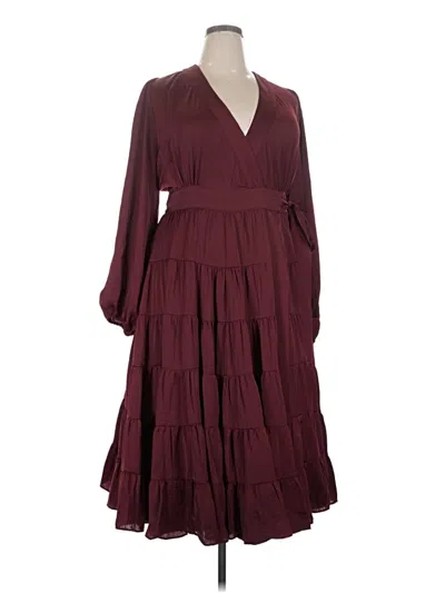 Pre-owned Gibson Latimer Casual Dress In Burgundy