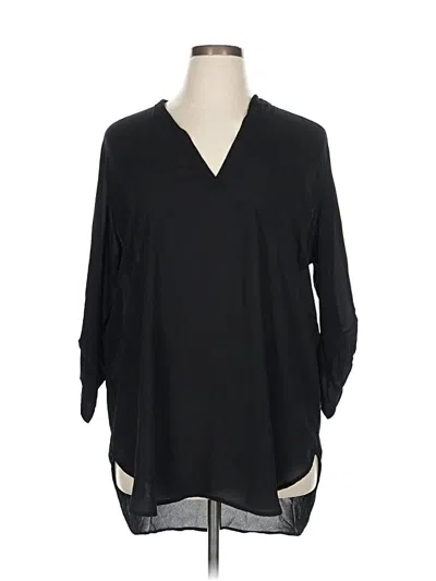 Pre-owned Gibson Latimer Long Sleeve Blouse In Black