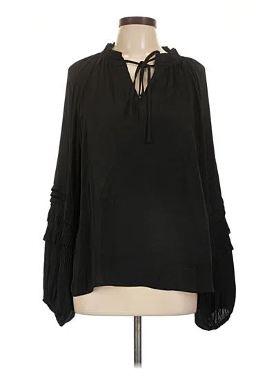 Pre-owned Gibson Latimer Long Sleeve Blouse In Black