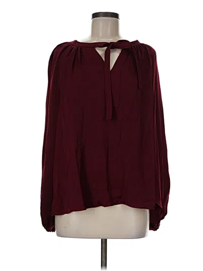 Pre-owned Gibson Latimer Long Sleeve Blouse In Burgundy