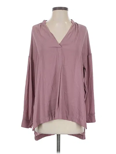 Pre-owned Gibson Latimer Long Sleeve Blouse In Purple