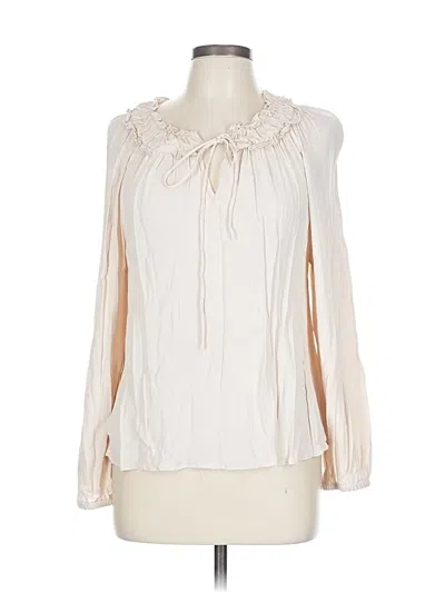 Pre-owned Gibson Latimer Long Sleeve Blouse In White