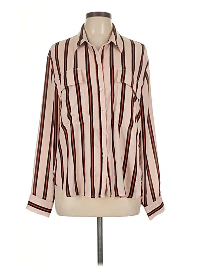 Pre-owned Gibson Latimer Long Sleeve Blouse In White