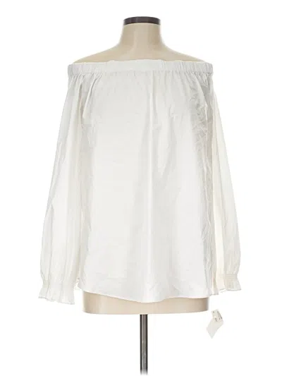 Pre-owned Gibson Latimer Long Sleeve Blouse In White
