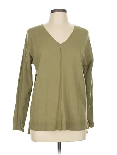 Pre-owned Gibson Latimer Long Sleeve Top Green V Neck Tops