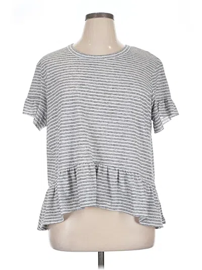 Pre-owned Gibson Latimer Short Sleeve Top Gray Crew Neck Tops