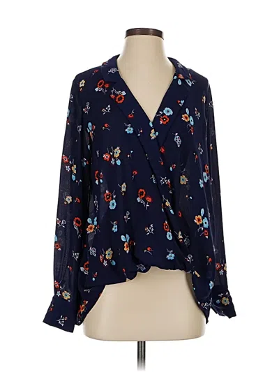 Pre-owned Gibson Long Sleeve Blouse In Blue