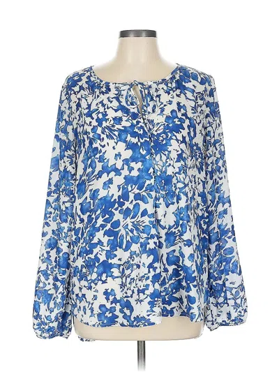 Pre-owned Gibson Long Sleeve Blouse In Blue