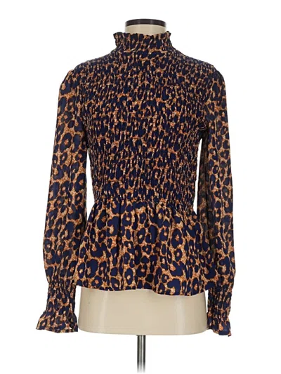 Pre-owned Gibson Long Sleeve Blouse In Brown