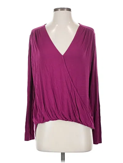 Pre-owned Gibson Long Sleeve Blouse In Burgundy
