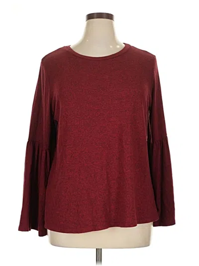 Pre-owned Gibson Long Sleeve Blouse In Burgundy