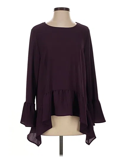 Pre-owned Gibson Long Sleeve Blouse In Burgundy