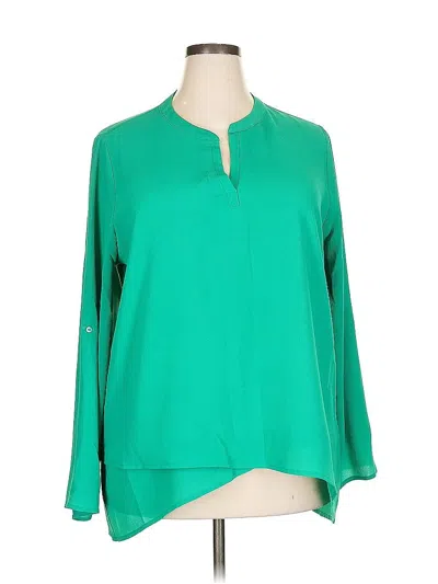 Pre-owned Gibson Long Sleeve Blouse In Green