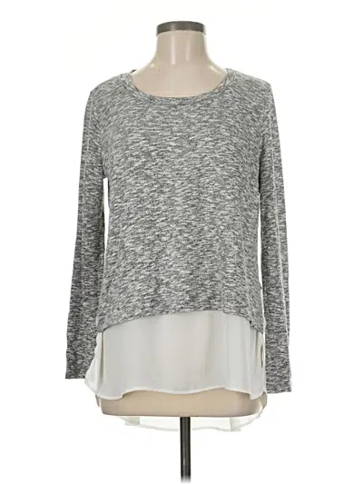 Pre-owned Gibson Long Sleeve Top Gray Crew Neck Tops