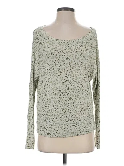 Pre-owned Gibson Long Sleeve Top Green Boatneck Tops
