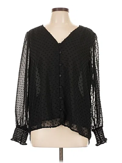 Pre-owned Gibson Look 3/4 Sleeve Blouse In Black