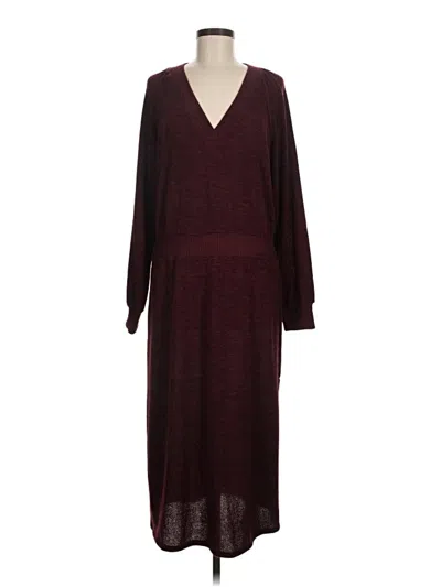Pre-owned Gibson Look Casual Dress In Burgundy