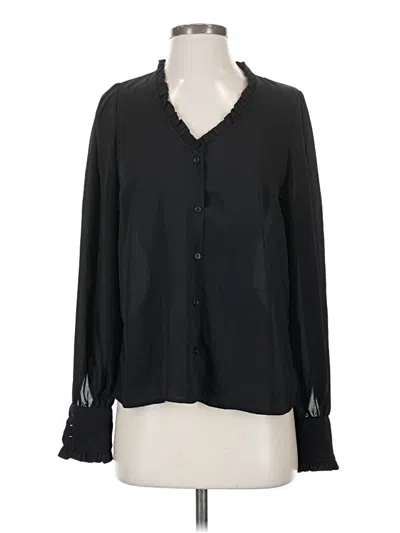 Pre-owned Gibson Look Long Sleeve Blouse In Black