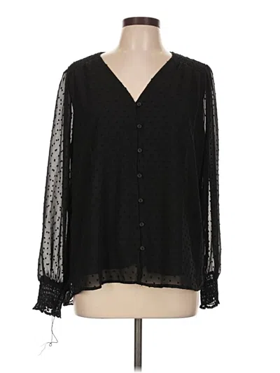 Pre-owned Gibson Look Long Sleeve Blouse In Black