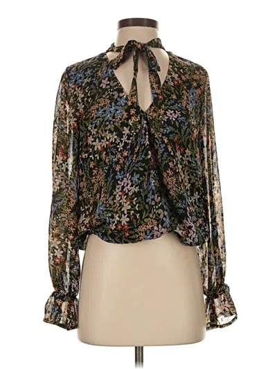 Pre-owned Gibson Look Long Sleeve Blouse In Black