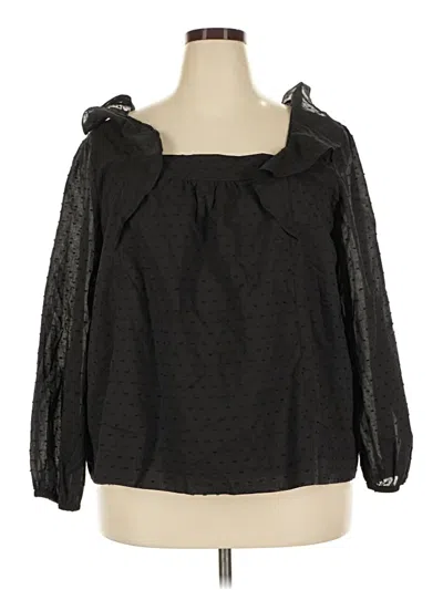 Pre-owned Gibson Look Long Sleeve Blouse In Black