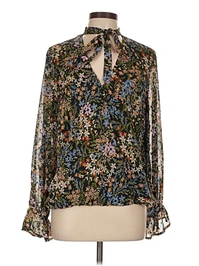 Pre-owned Gibson Look Long Sleeve Blouse In Brown