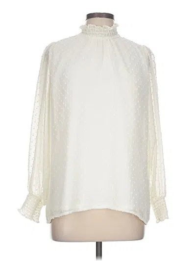 Pre-owned Gibson Look Long Sleeve Blouse In Ivory