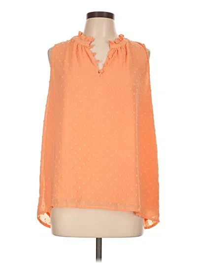 Pre-owned Gibson Look Long Sleeve Blouse In Orange