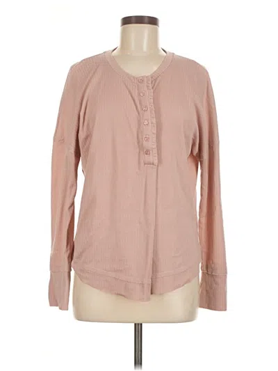 Pre-owned Gibson Look Long Sleeve Blouse In Pink
