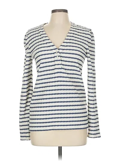 Pre-owned Gibson Look Long Sleeve Henley Shirt In Blue